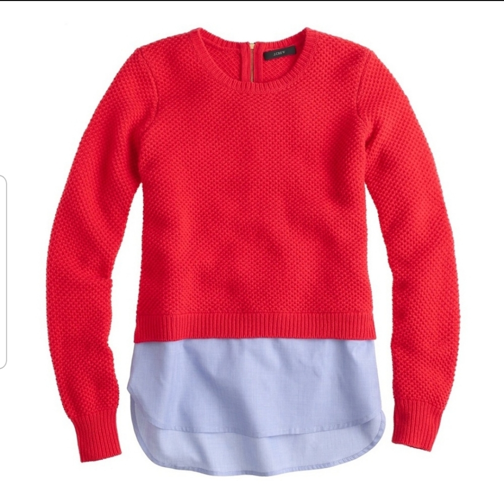 J.Crew Lambswool Cotton Shirttail sweater